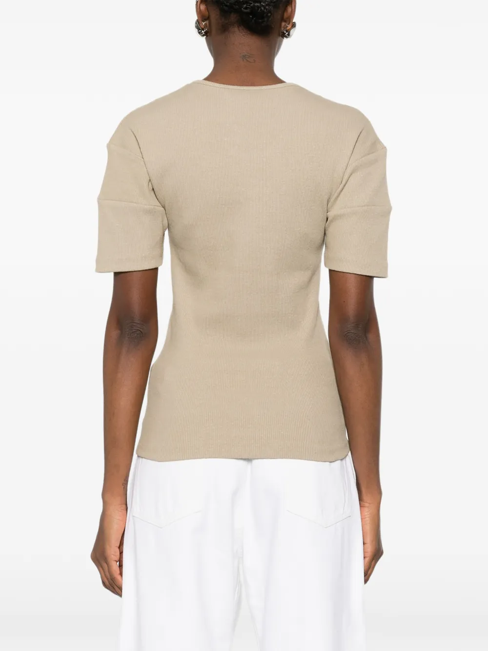 LEMAIRE T-shirt met knopen Beige