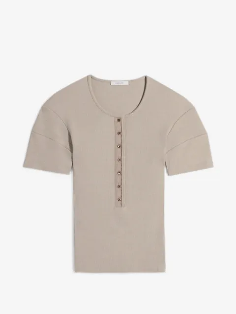 LEMAIRE fitted henley in jersey