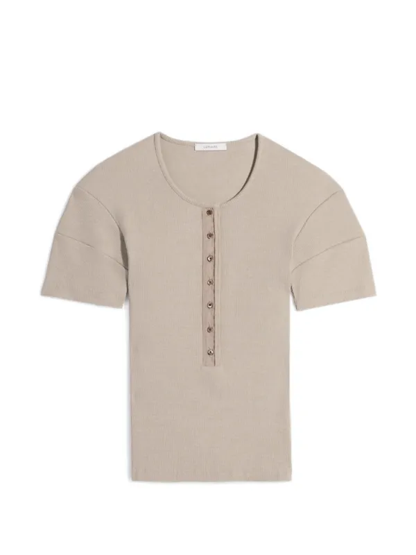 Lemaire Fitted Henley in Jersey in Neutrals