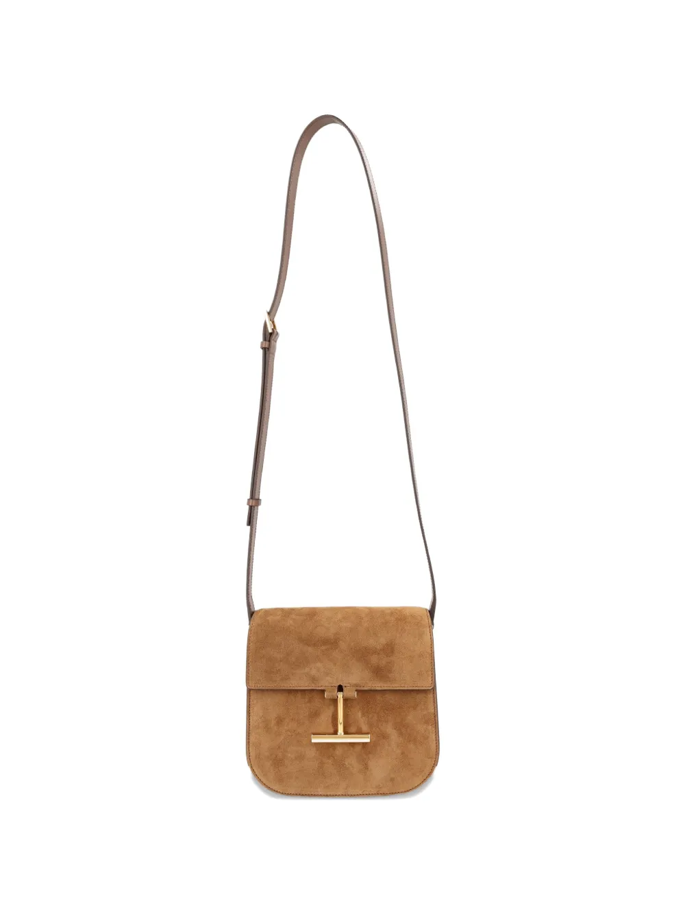 TOM FORD suede logo-detail shoulder bag - Marrone