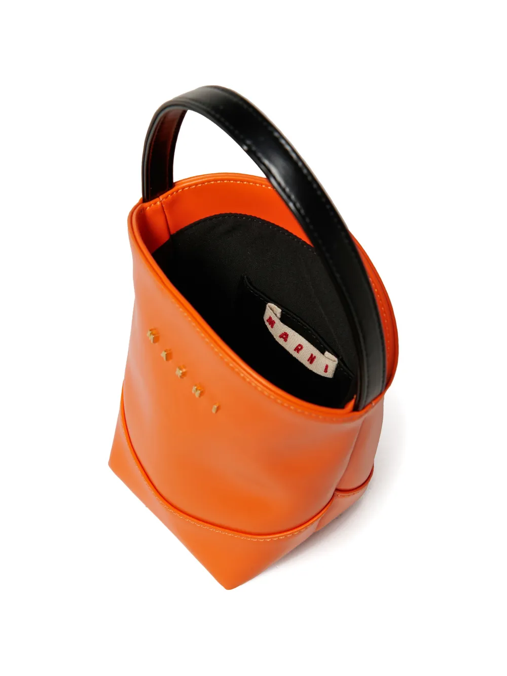 Marni Kids Bucket-tas met logo-applicatie Oranje