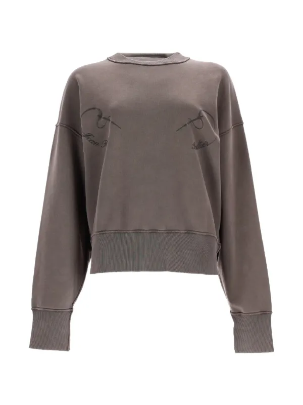 Jean Paul Gaultier Long-sleeve Embroidered Sweatshirt in Grey