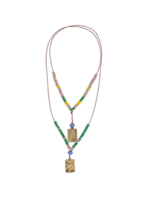 DSQUARED2 logo-pendant beaded necklace