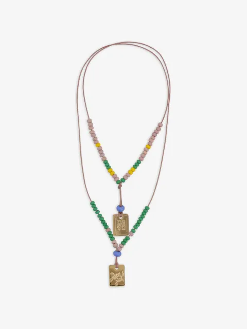 DSQUARED2 logo-pendant beaded necklace