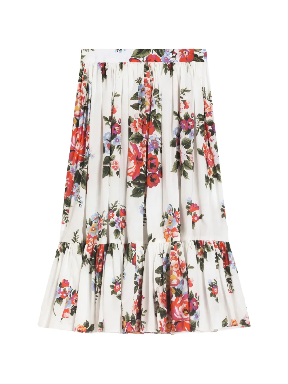 Ruffled Floral-Print Skirt
