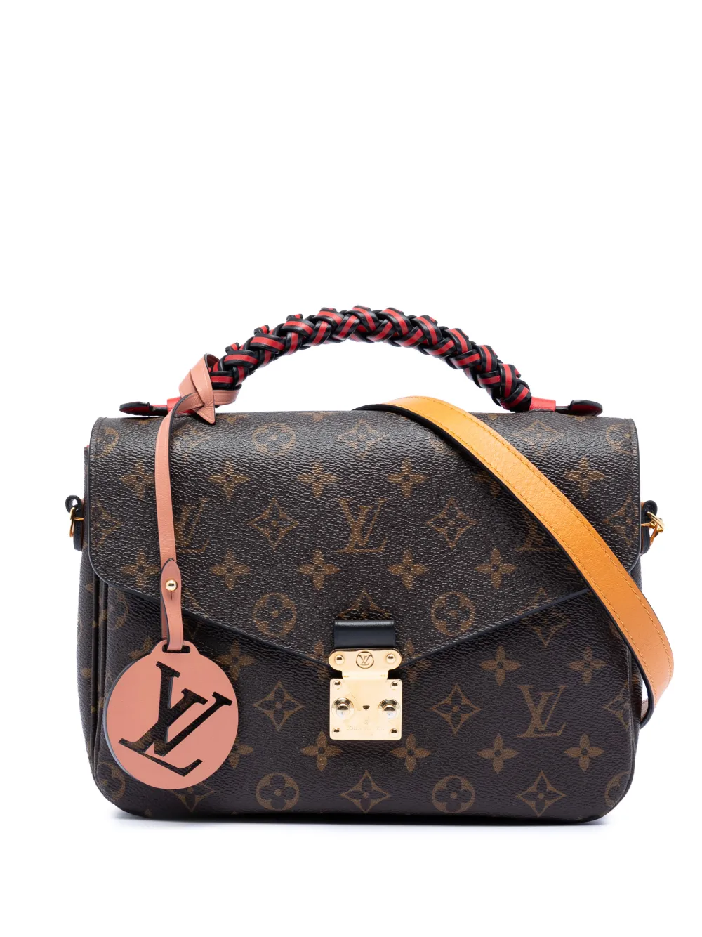 Louis Vuitton Pre-Owned 2018 Monogram Braided Pochette Metis satchel - Marrone