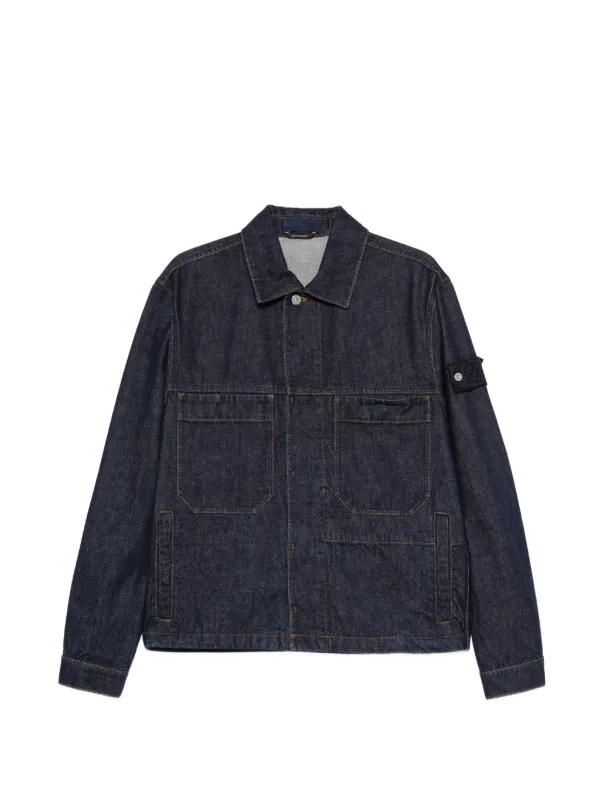 Stone Island コンパスバッジ シャツジャケット | ブルー | FARFETCH JP