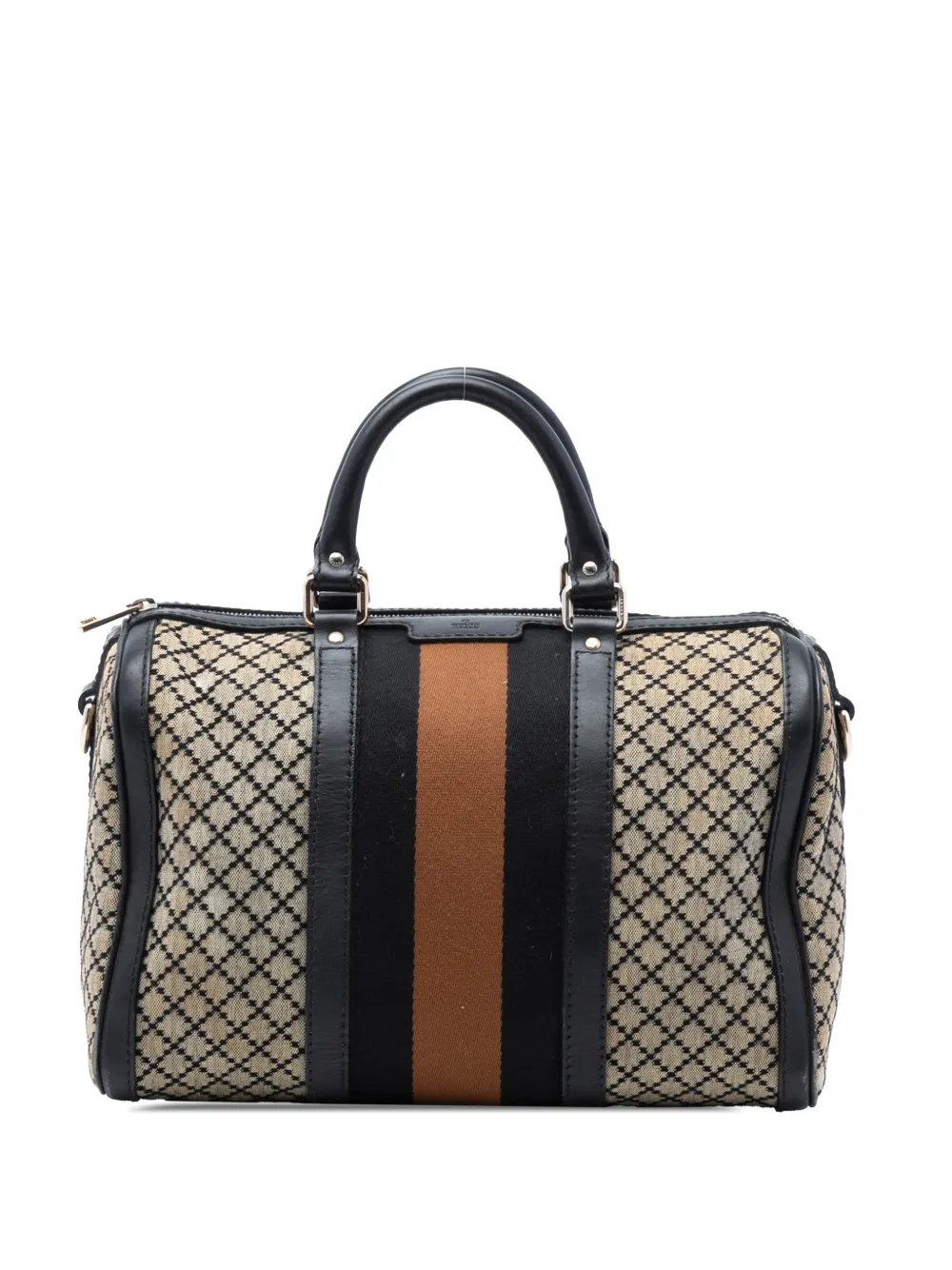 Gucci Pre-Owned 2016-2026 Medium Diamante Canvas Web Joy Boston Bag satchel - Marrone