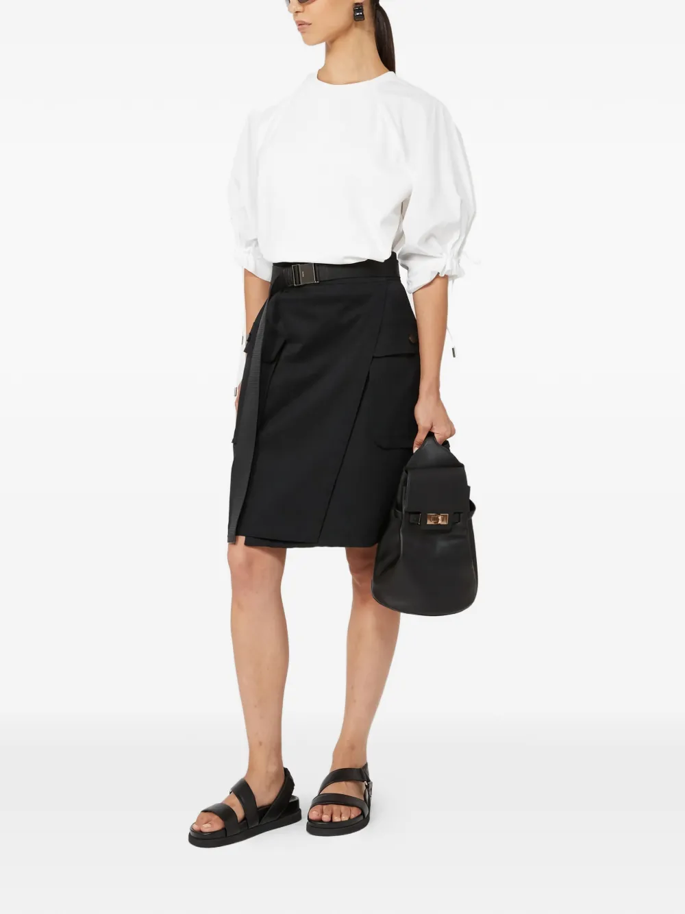 Max Mara T-shirt met trekkoord Wit