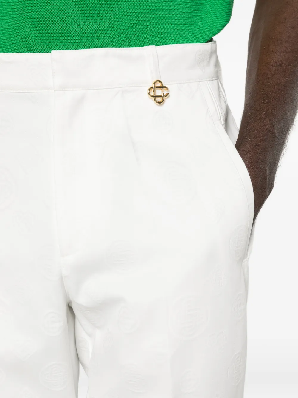 Casablanca Broek met bloemenpatroon Wit