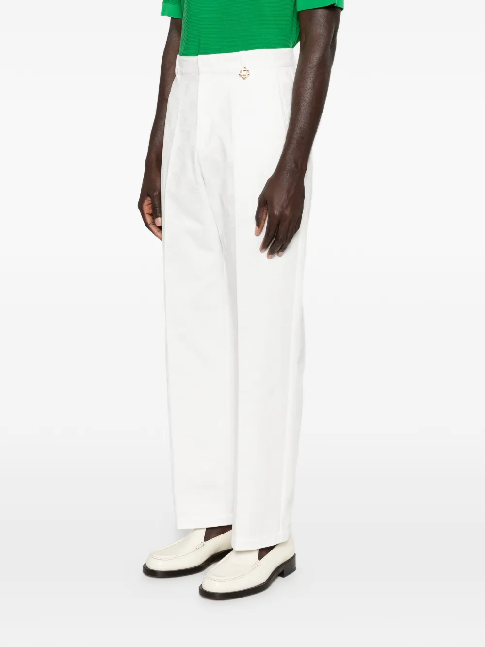 Casablanca Broek met bloemenpatroon Wit