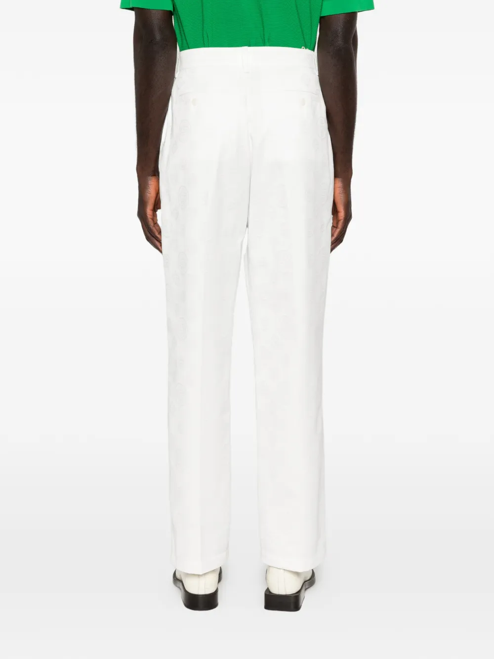 Casablanca Broek met bloemenpatroon Wit
