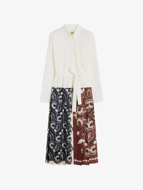 Weekend Max Mara vestido camisero con cinturón y estampado floral