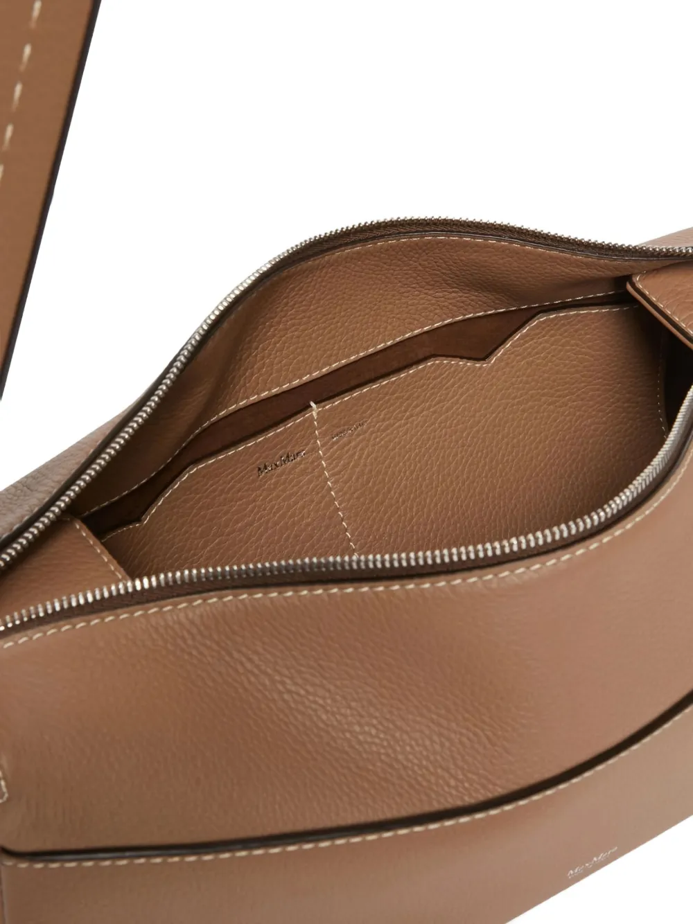 Max Mara East West leren schoudertas Beige