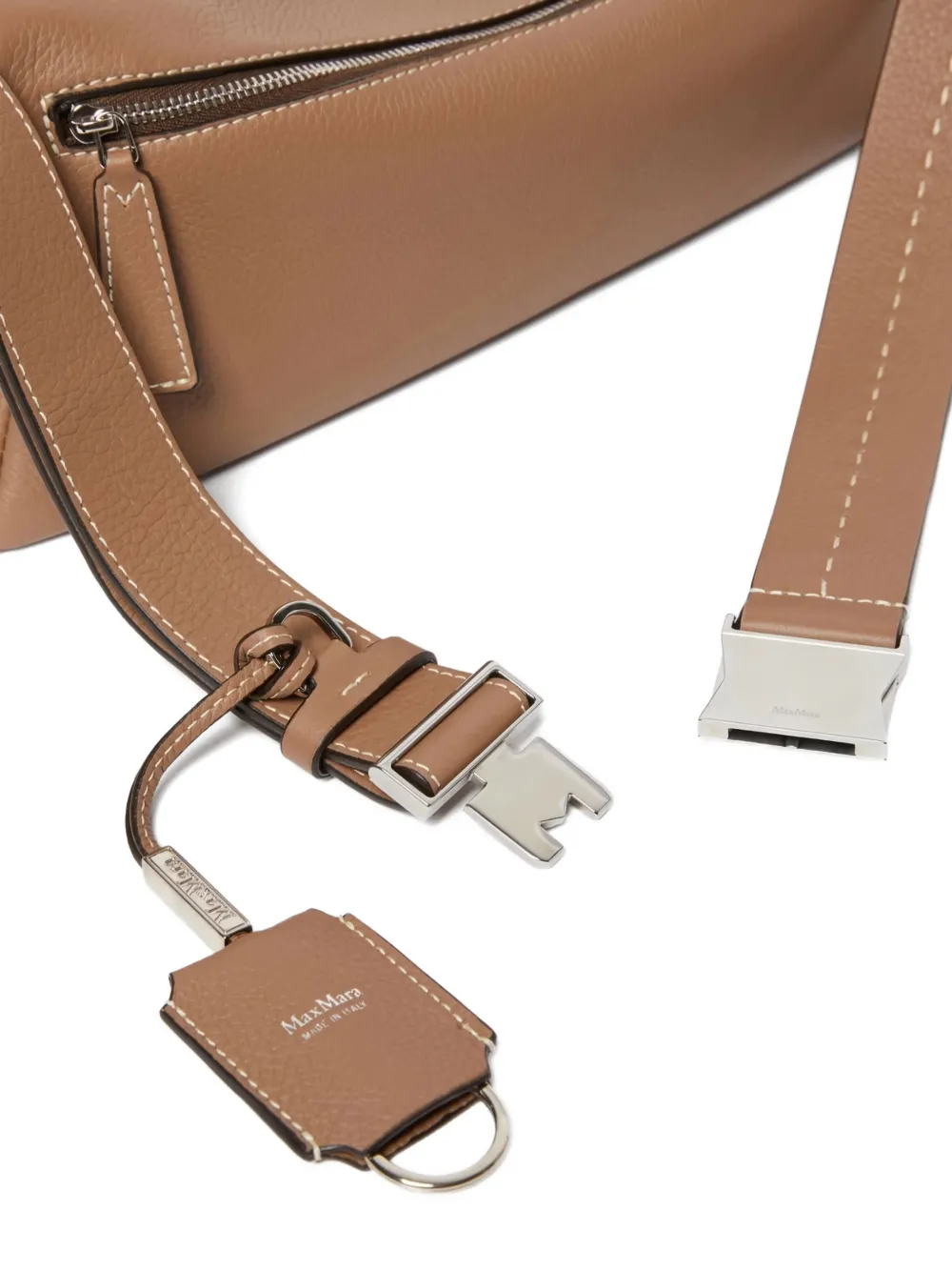 Max Mara East West leren schoudertas Beige