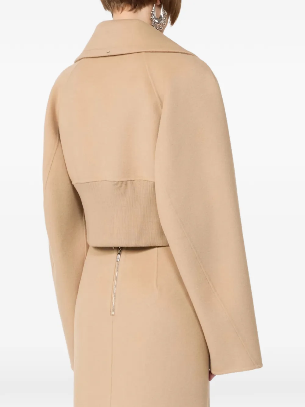 Oversized-Lapel Cropped Jacket