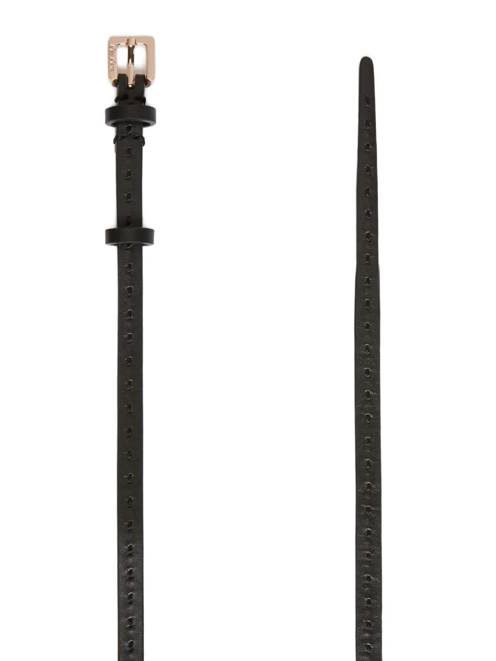  Max Mara Buckle Mini Leather Belt - Black 