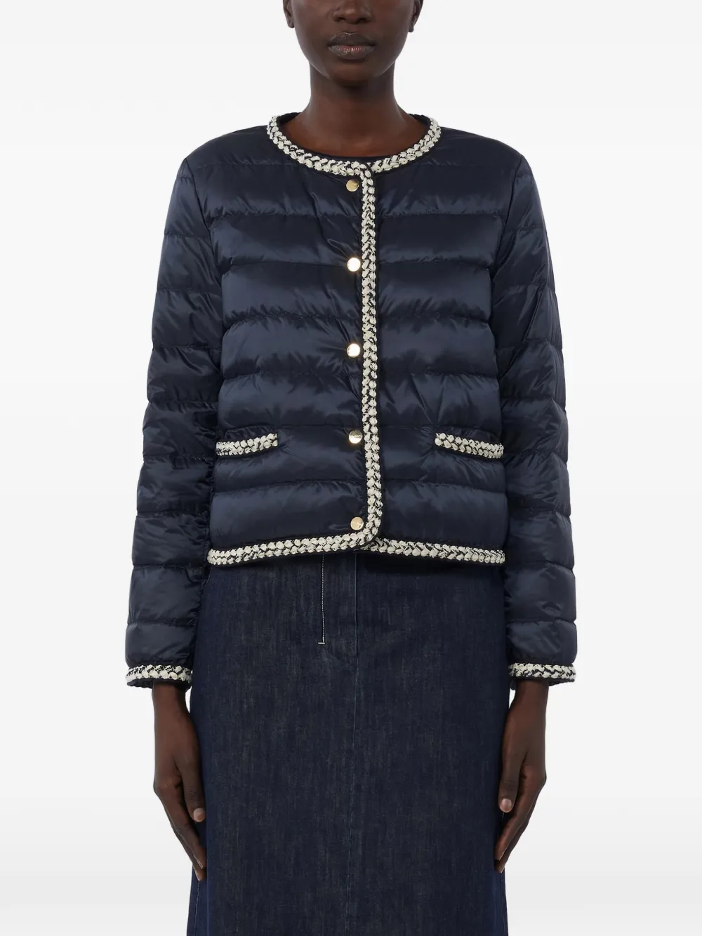 Max Mara embellished-trim padded jacket - Blu