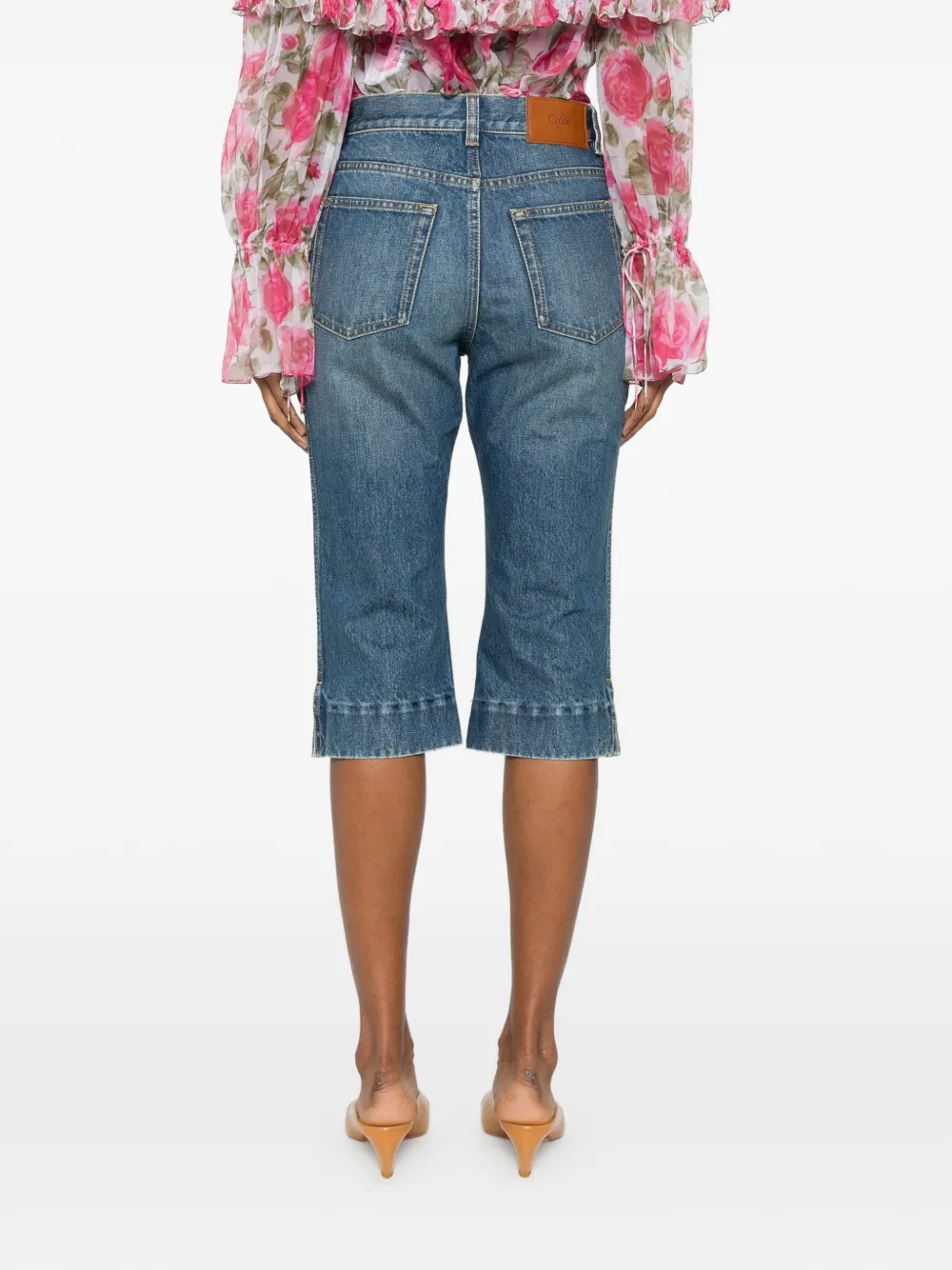 Chloé High-waist capri jeans Blauw