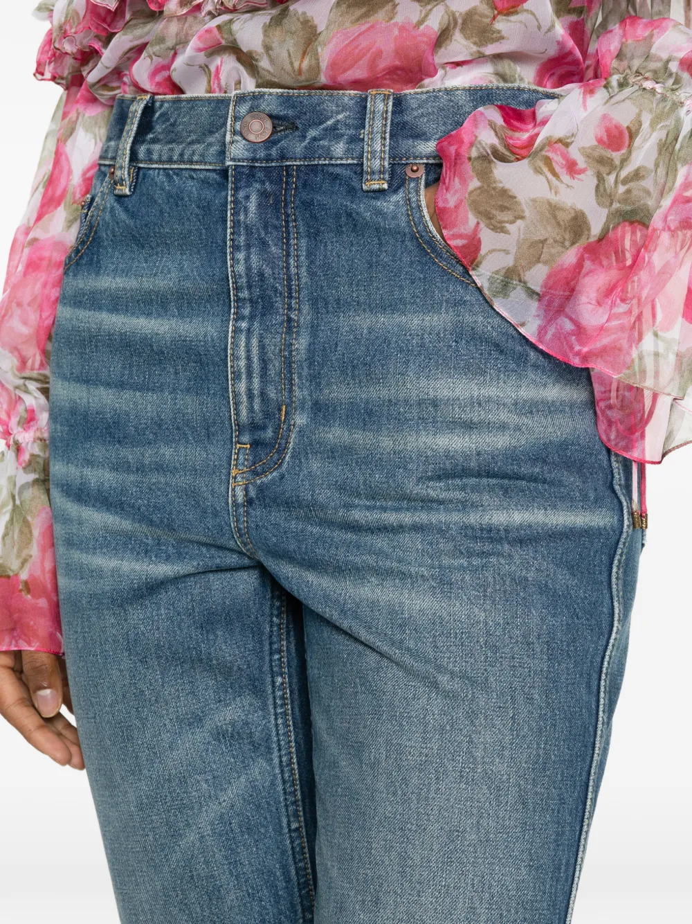 Chloé High-waist capri jeans Blauw