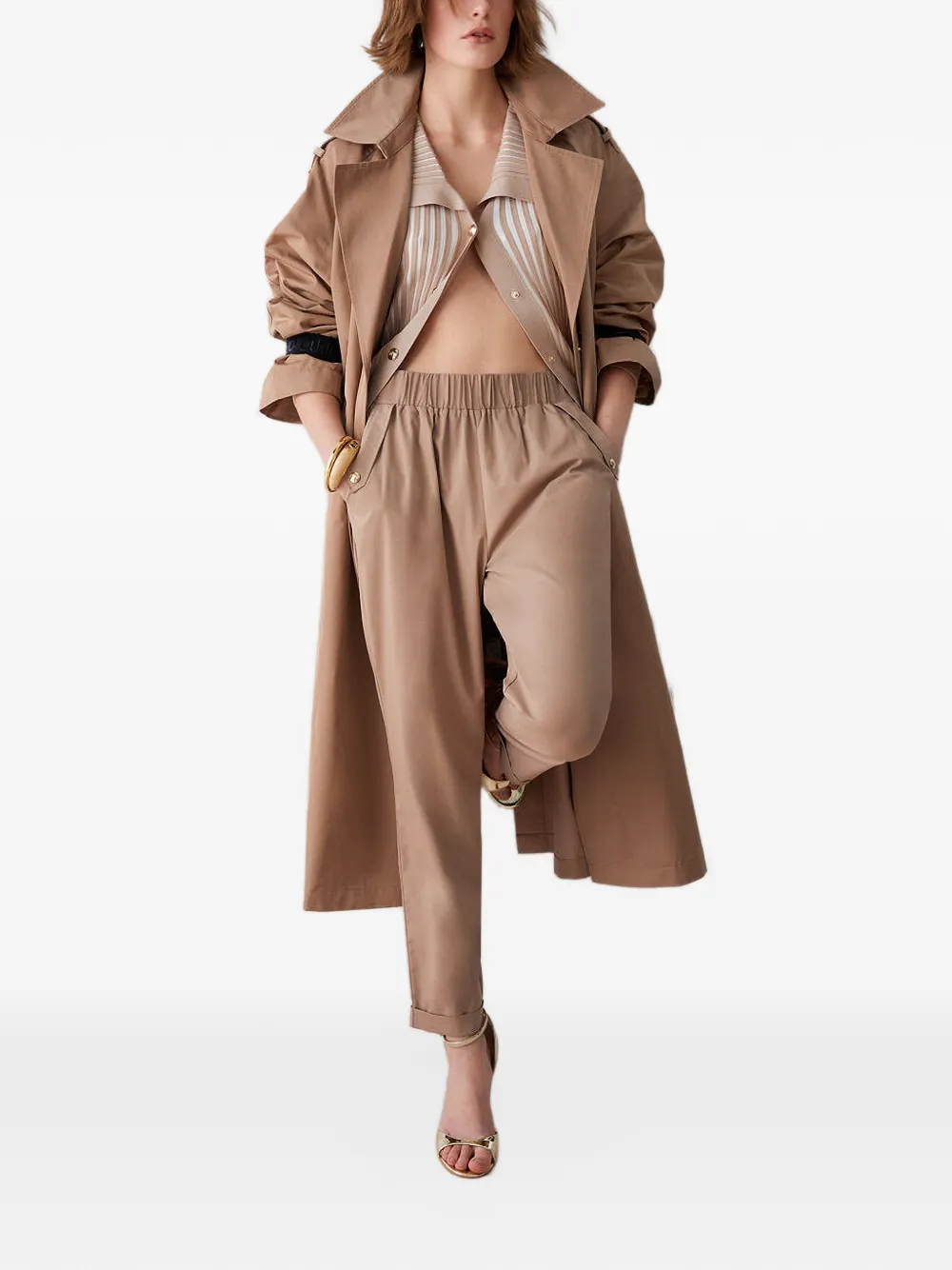 LIU JO Slim-fit broek met omgeslagen pijpen Beige