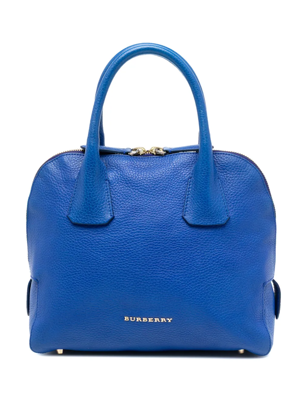 Burberry Pre-Owned 2000-2017 Small Grained Calfskin Greenwood satchel - Blu