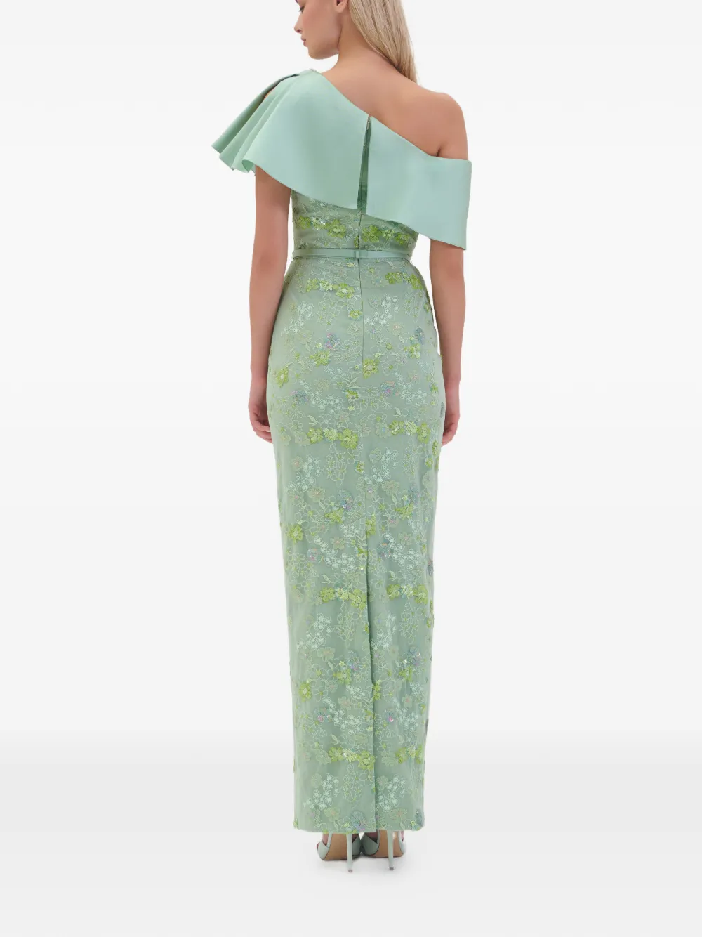  Rami Al Ali Floral Beaded Off-shoulder Maxi Dress - Green 