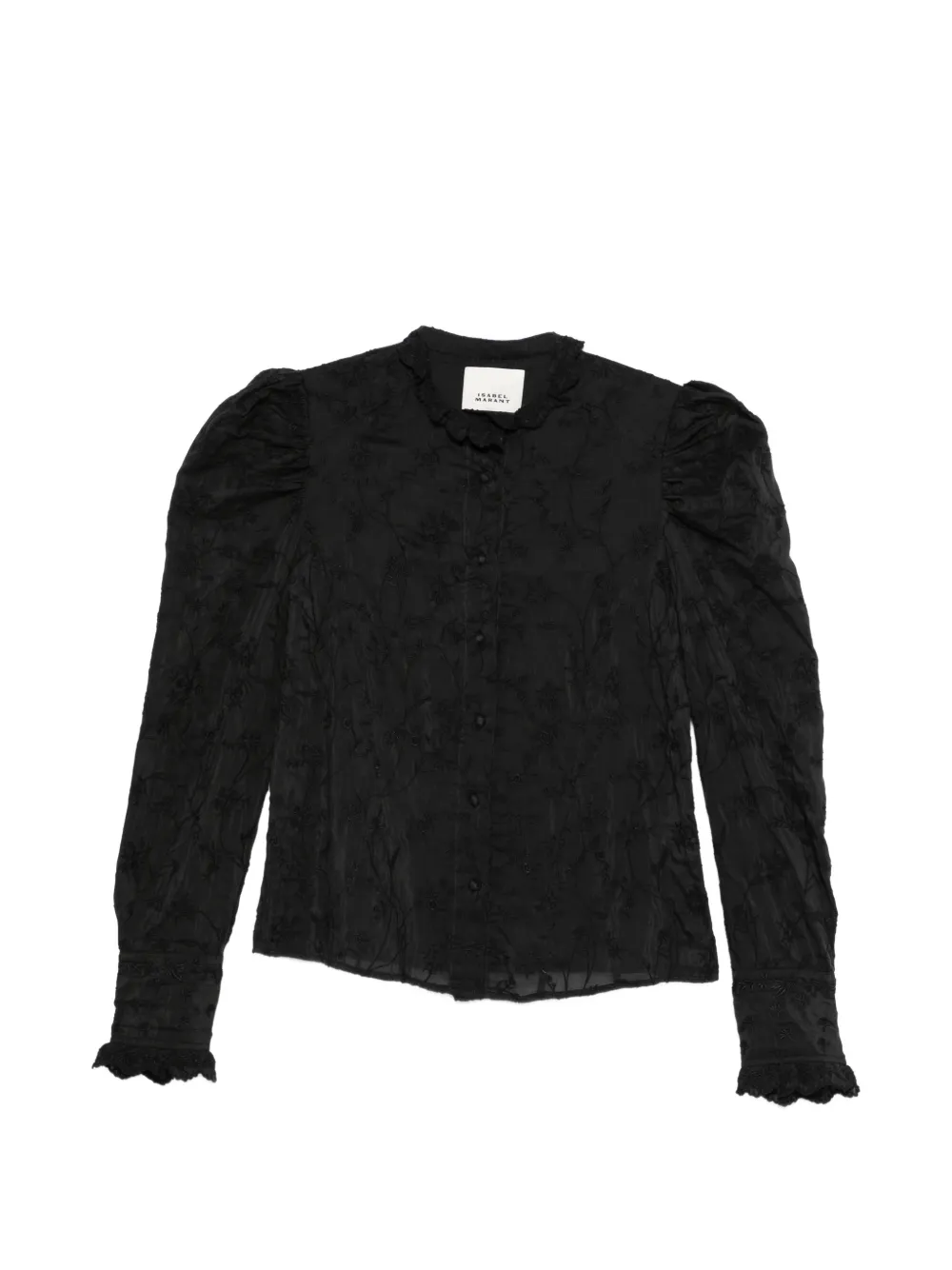 ISABEL MARANT Zorica ruffled puff-sleeve blouse - Nero