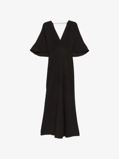 Agnona V-neck midi flared dress