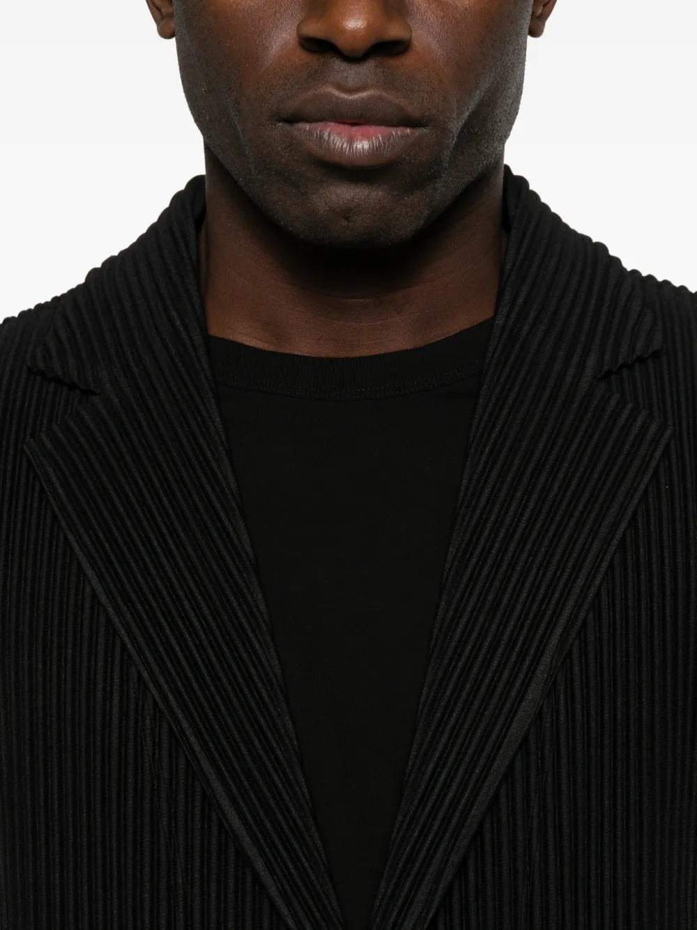 Homme Plissé Issey Miyake Geplooide blazer met knopen Zwart
