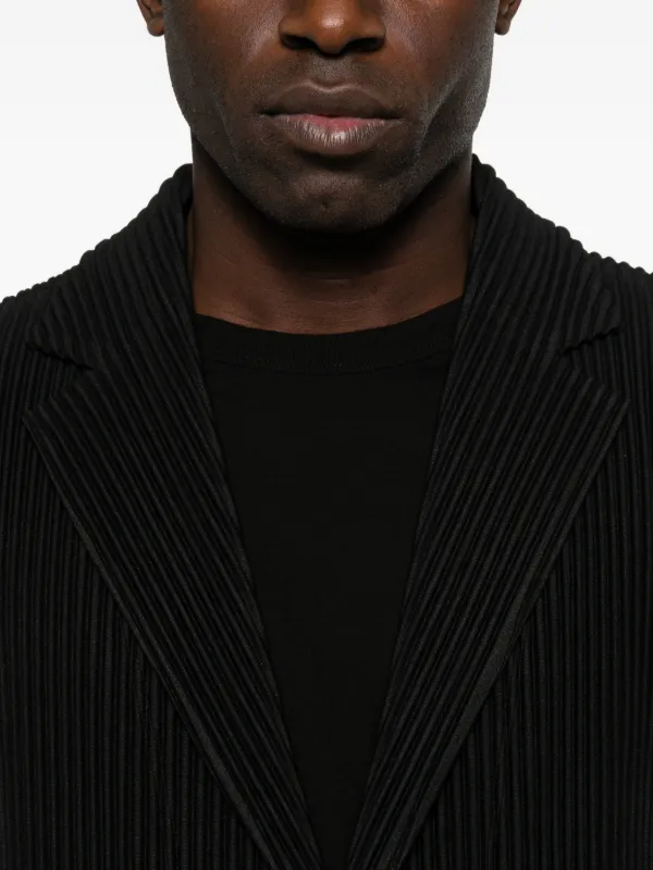 Homme Plissé Issey Miyake Pleated Button Blazer | Black | FARFETCH