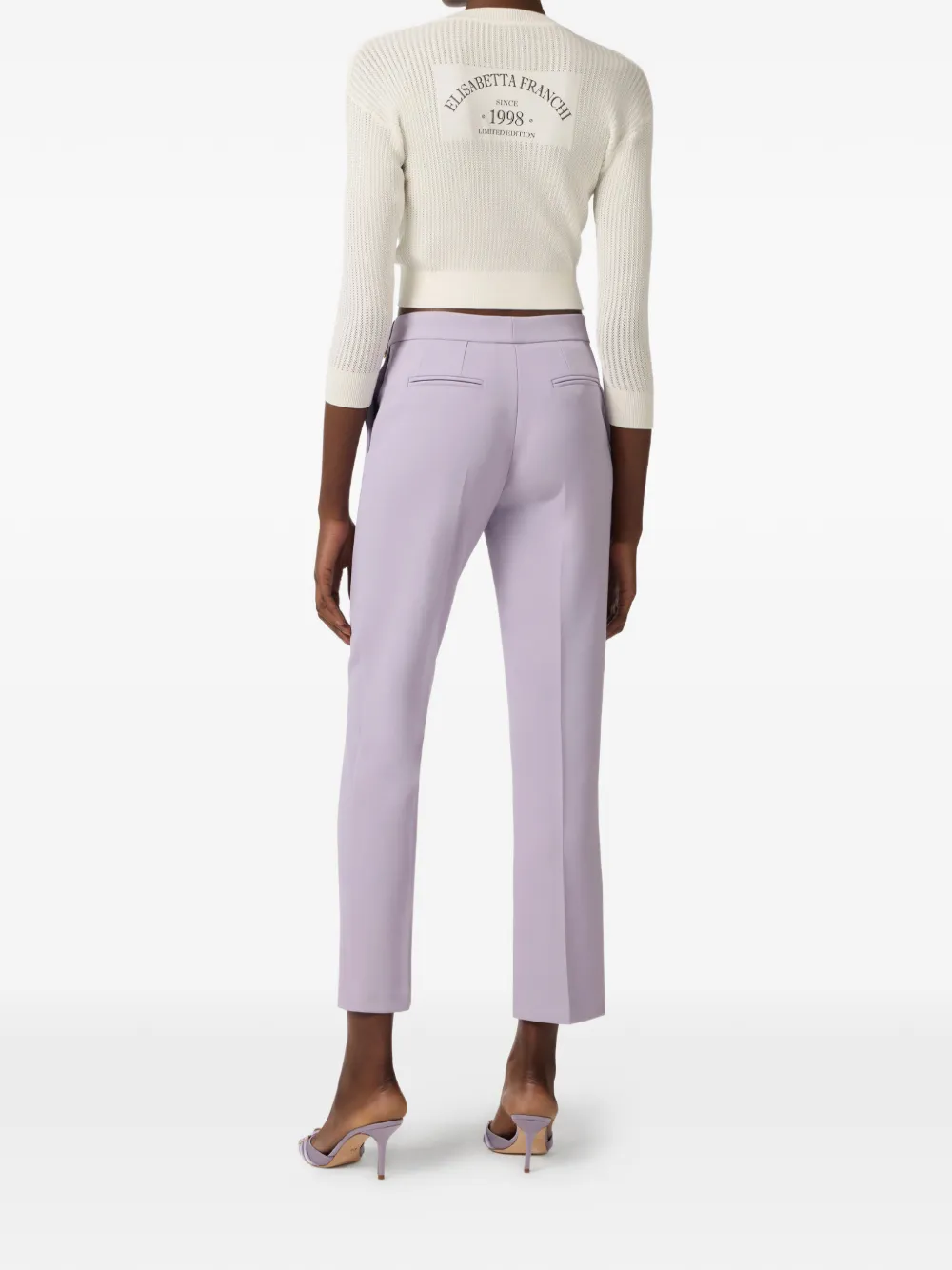 Elisabetta Franchi Cropped vest met V-hals Beige