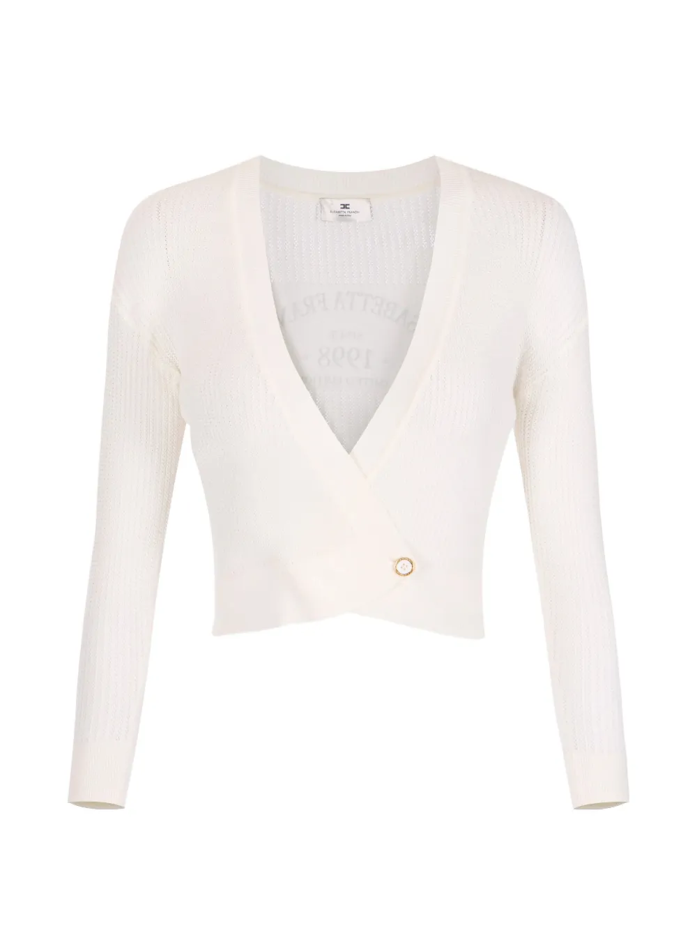 Elisabetta Franchi V-neck button cropped cardigan - Toni neutri