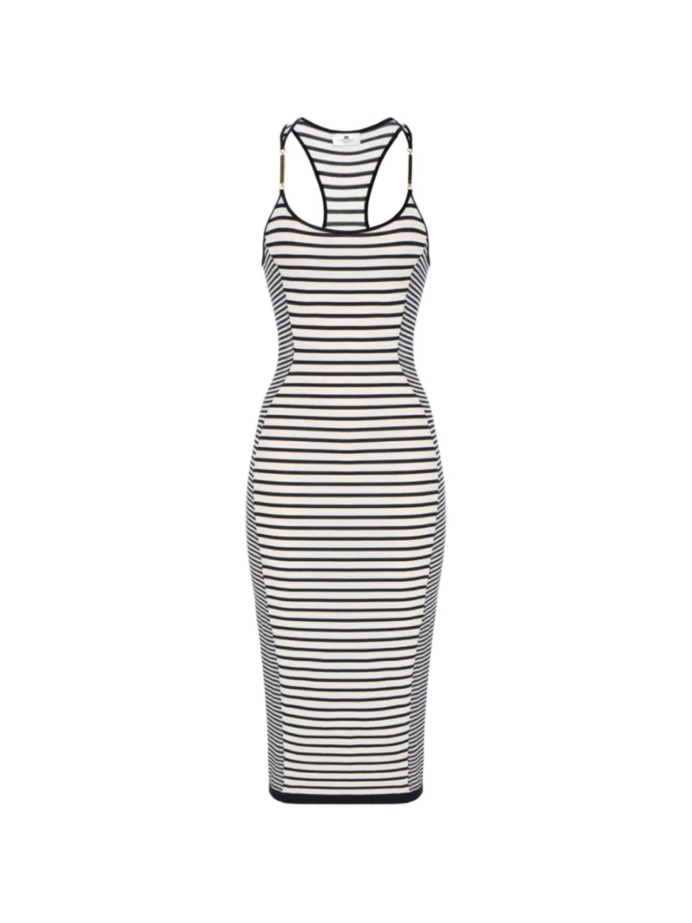 Elisabetta Franchi striped-pattern racerback midi dress - Bianco