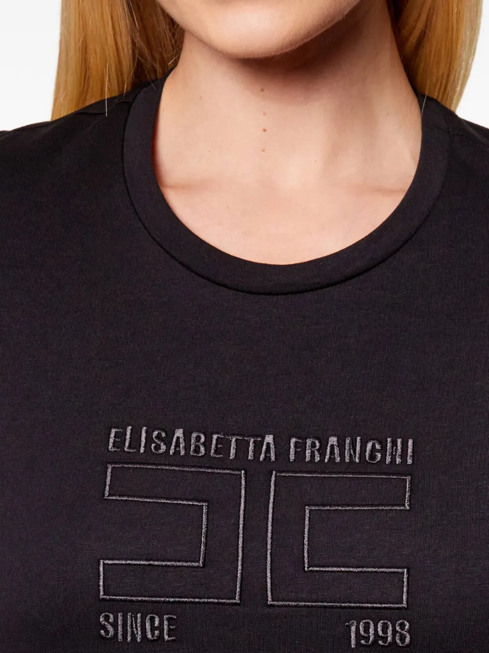 Elisabetta Franchi T-shirt met logo Zwart