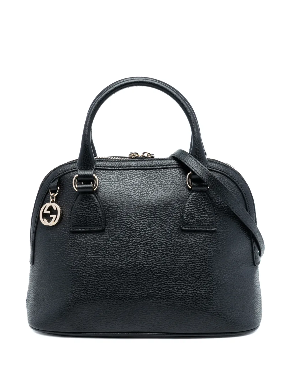 Gucci Pre-Owned Borsa a tracolla Dome piccola in pelle di vitello Dollar con ciondolo GG 2016-2025 - Nero