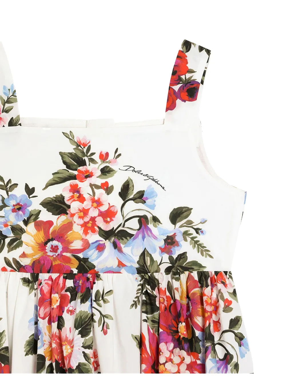 Dolce & Gabbana Kids Jurk met bloemenprint Wit