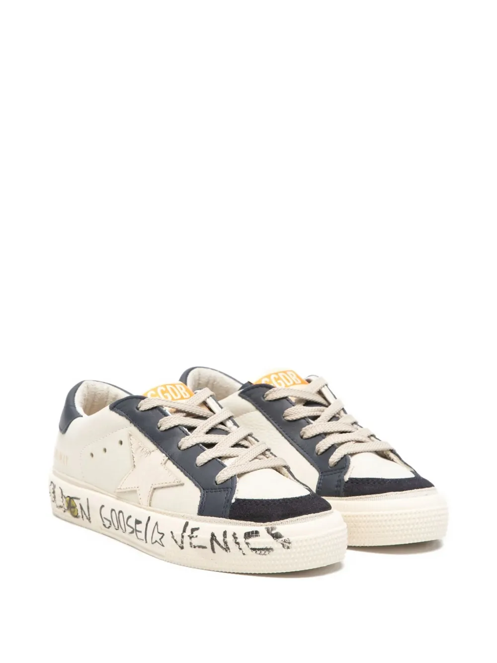 Golden Goose Kids star-appliqué sneakers - Toni neutri
