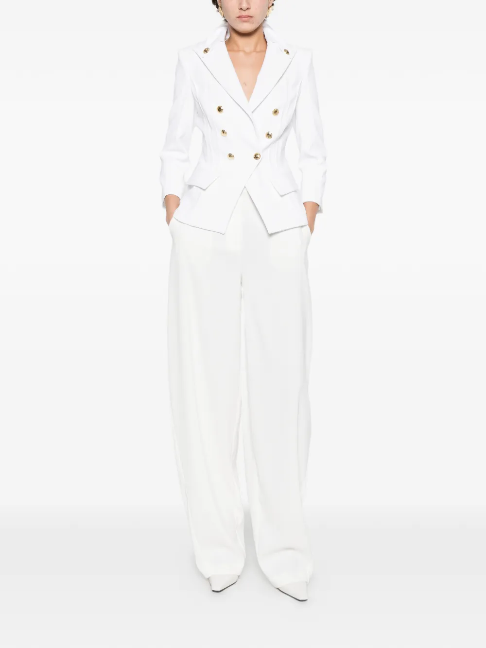  Elisabetta Franchi Button-fastening Blazer - White 