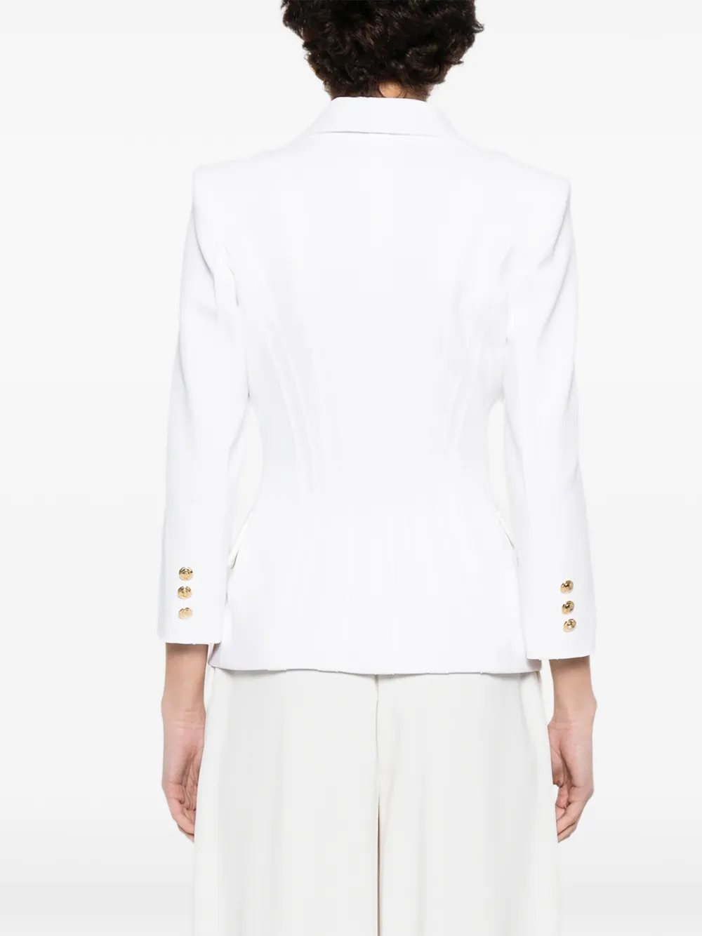 Elisabetta Franchi Jack van gelaagde stretch crêpe stof met gerafelde afwerking Wit