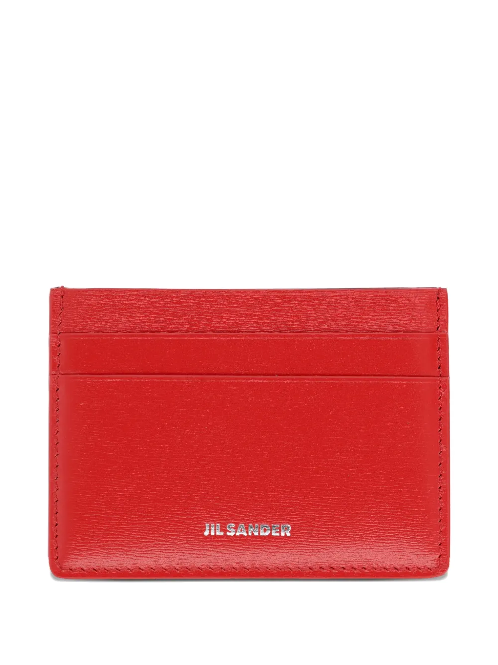 Jil Sander logo-stamp cardholder - Rosso