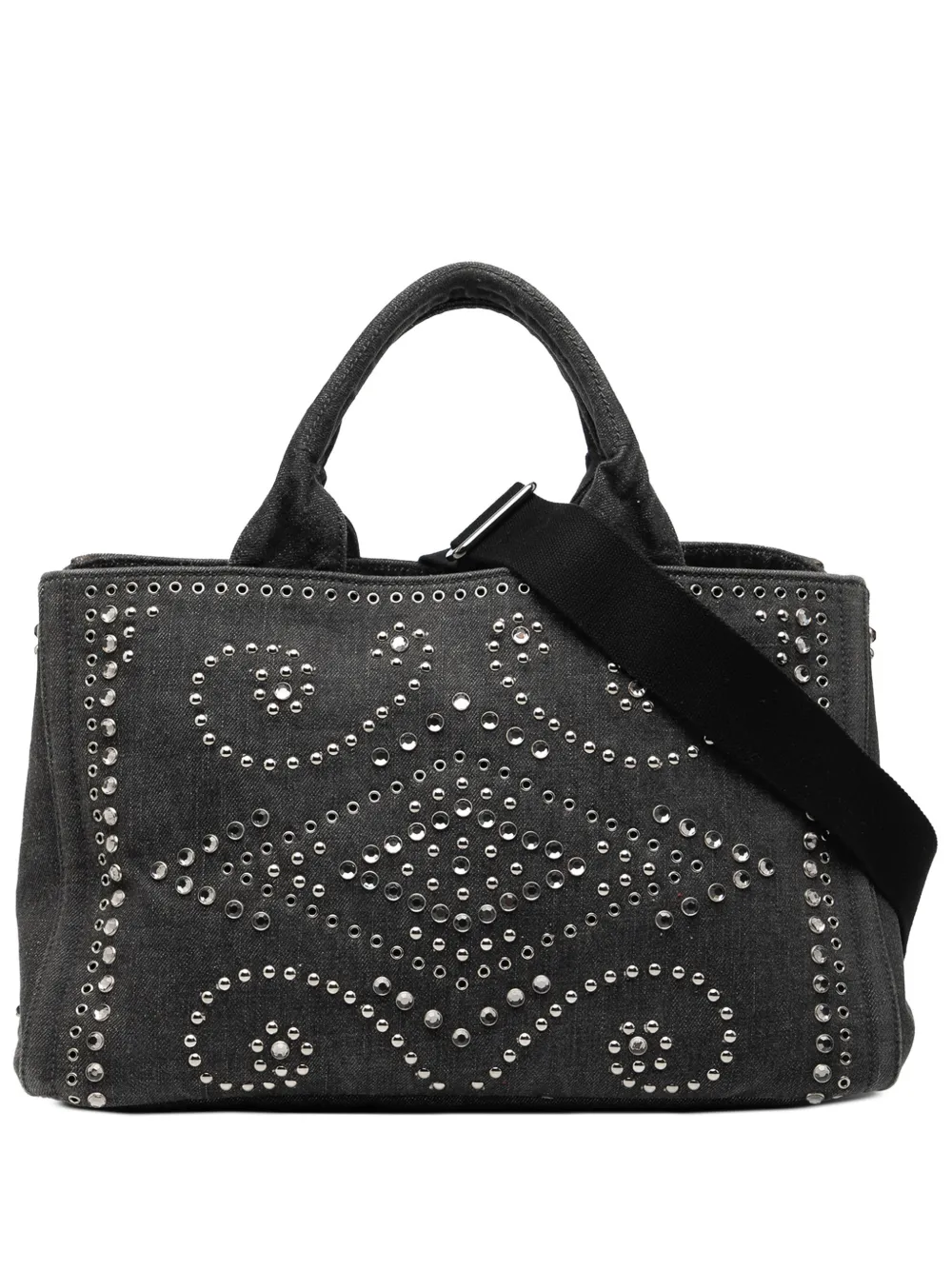 Prada Pre-Owned 2010-2025 Denim Canapa Bijoux satchel - Black