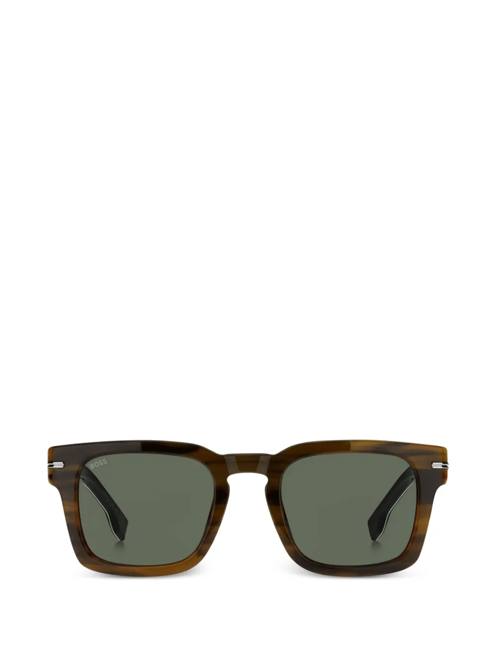 BOSS striped rectangle sunglasses - Marrone