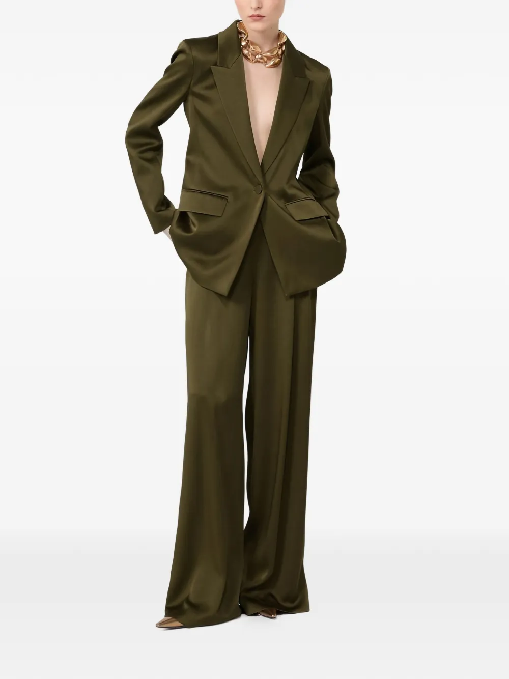  Max Mara Envers Satin Blazer - Green 
