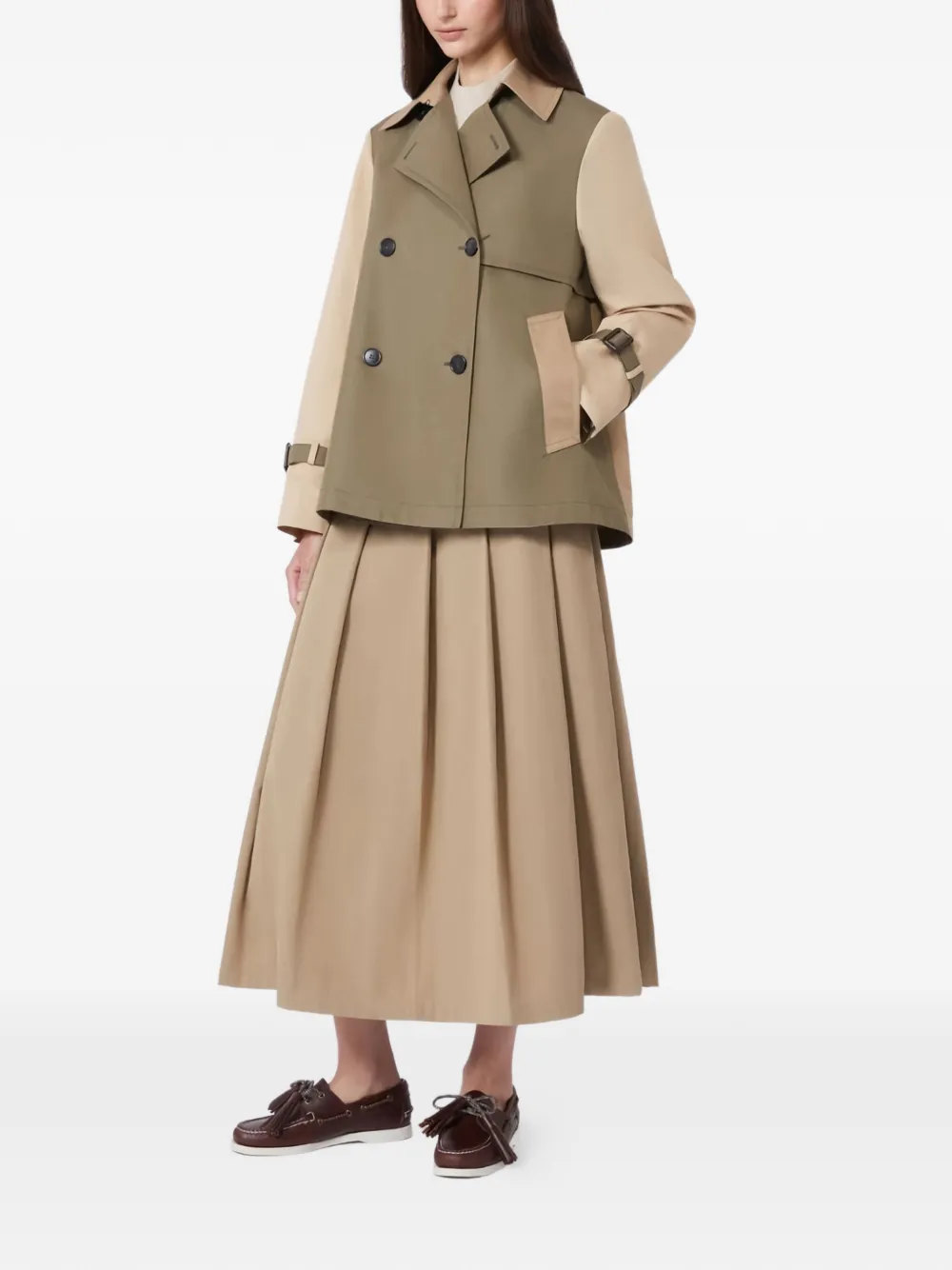  Weekend Max Mara Buckle-strap Double-breasted Jacket - Neutrals 