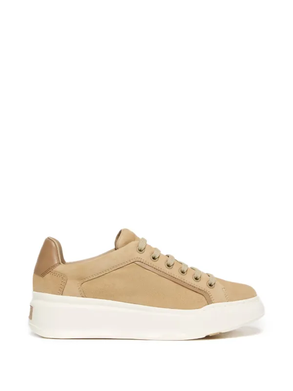 Max Mara Platform Lace-up Sneakers in Neutrals