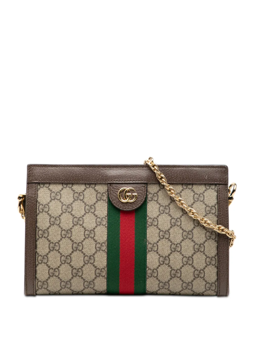 Gucci Pre-Owned 2000-2015 Small GG Supreme Web Ophidia Chain crossbody bag - Marrone