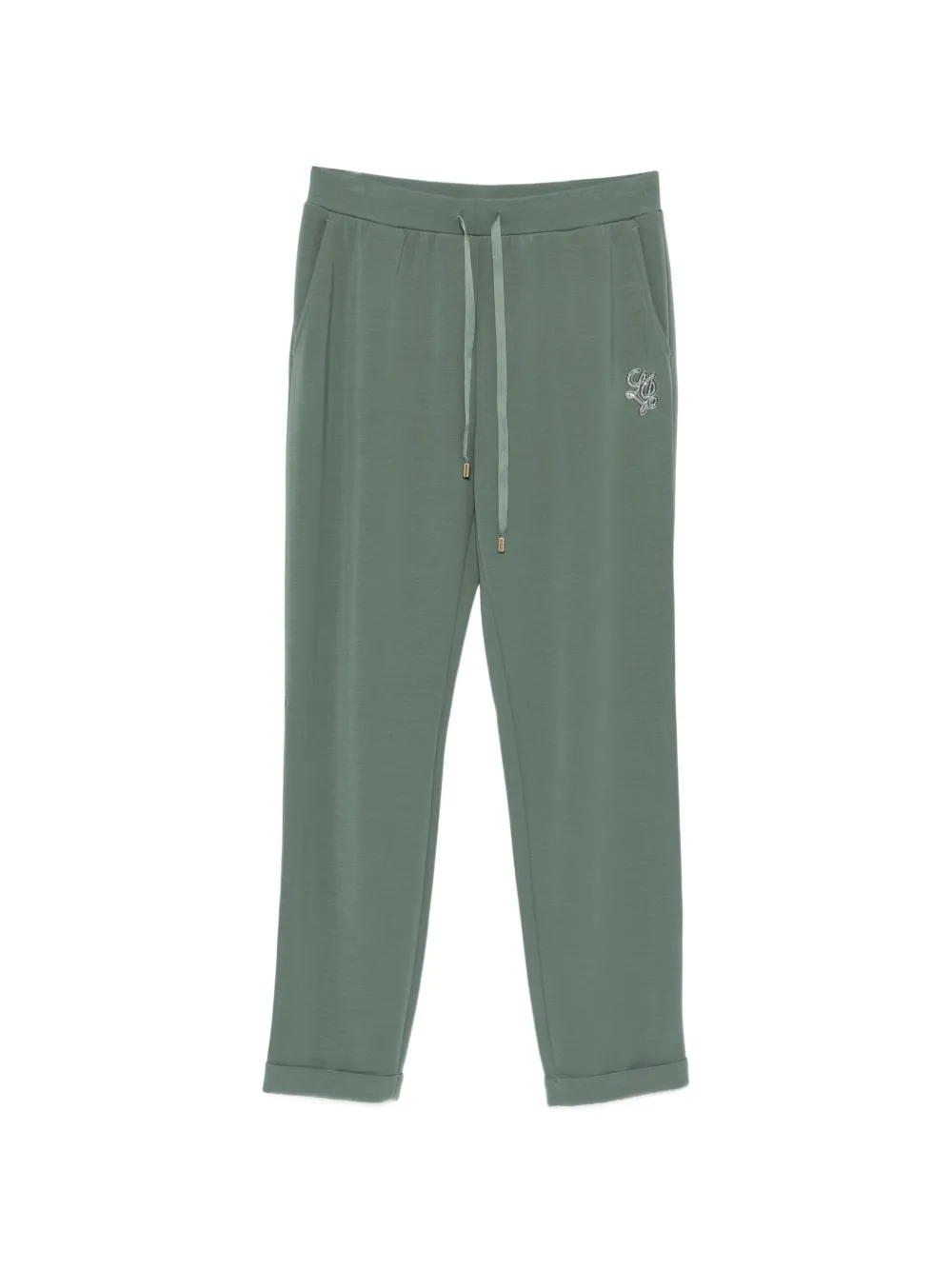 LIU JO drawstring logo-detail trousers - Verde