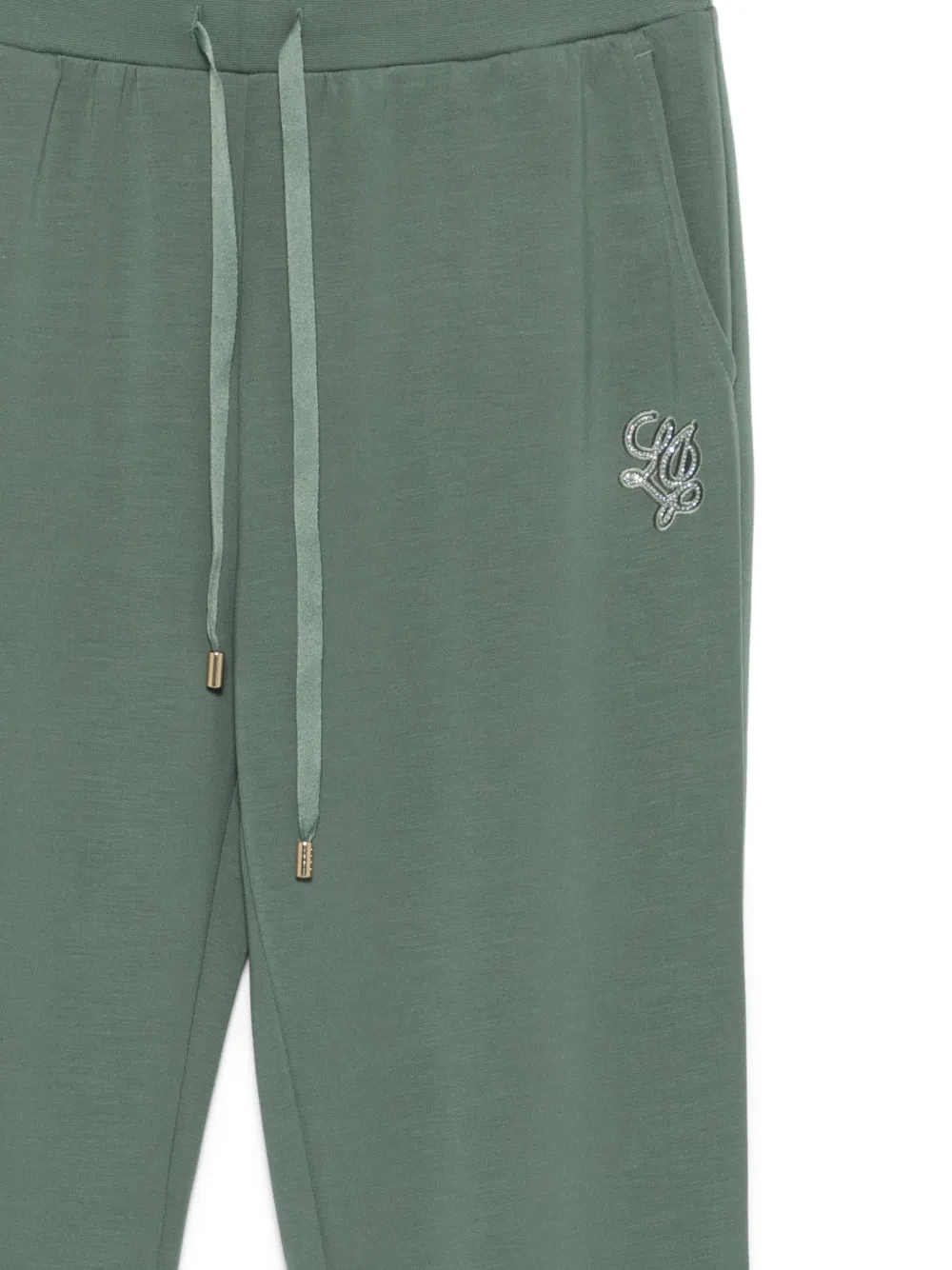 LIU JO Broek met trekkoord en logodetail Groen