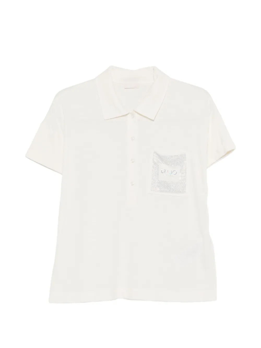 LIU JO crystal-pocket polo top - Toni neutri